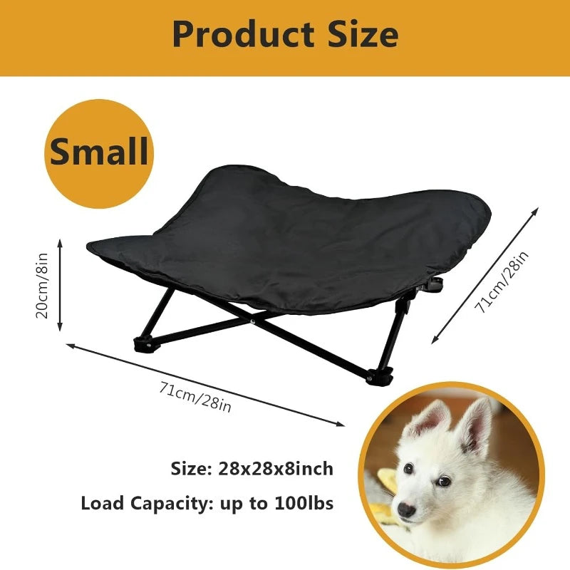 Folding Dog Bed, Portable Raised, Carrying Bag Included