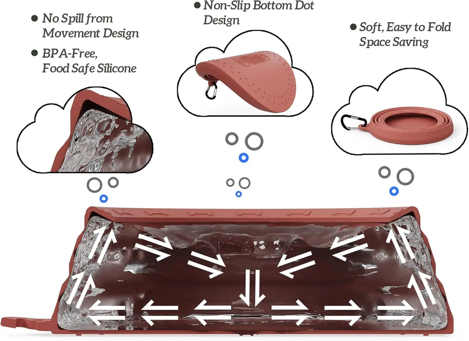 Collapsible Pet Travel Bowl, Spill-Proof Design