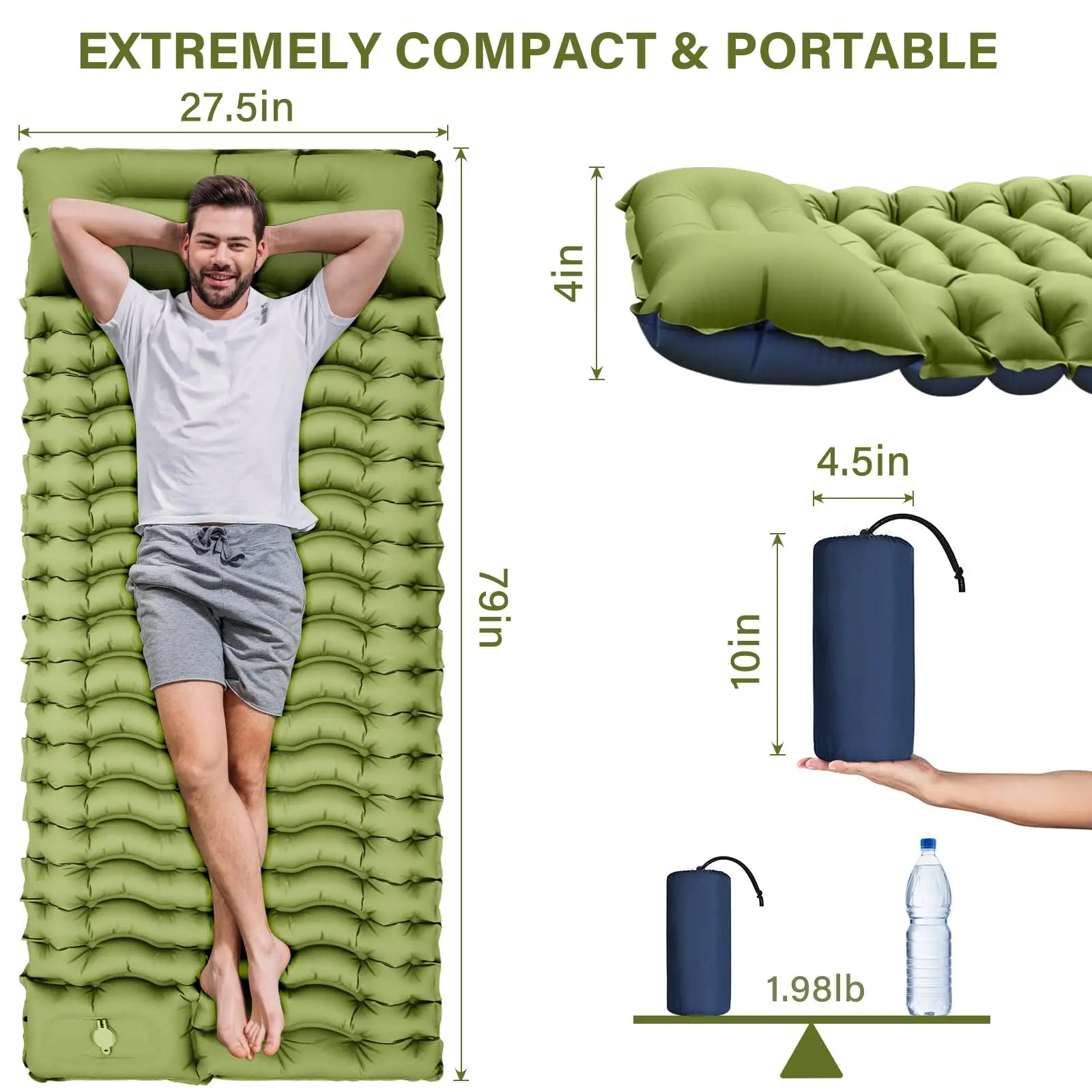 Camping Sleeping Pad with Built-in Foot Pump