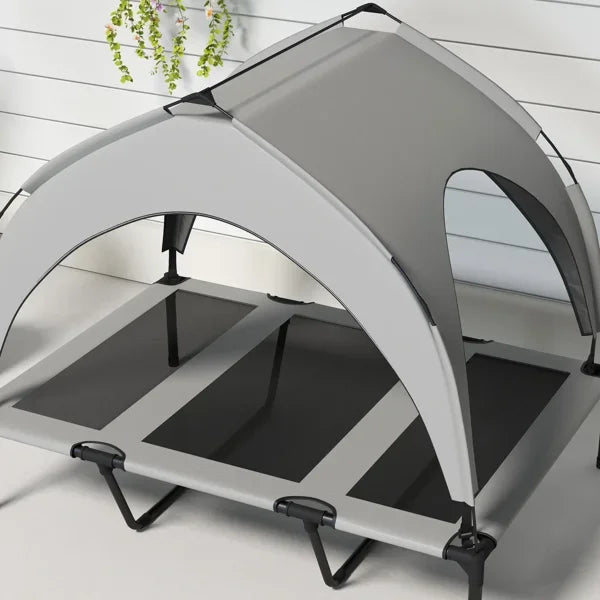 Elevated Large Dog Bed with Cooling Pad, Removable Canopy