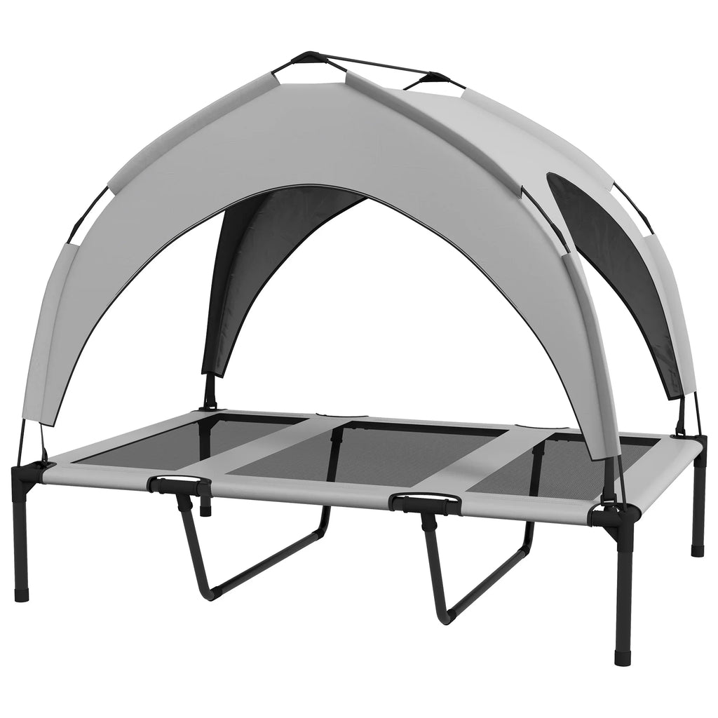 Elevated Large Dog Bed with Cooling Pad, Removable Canopy
