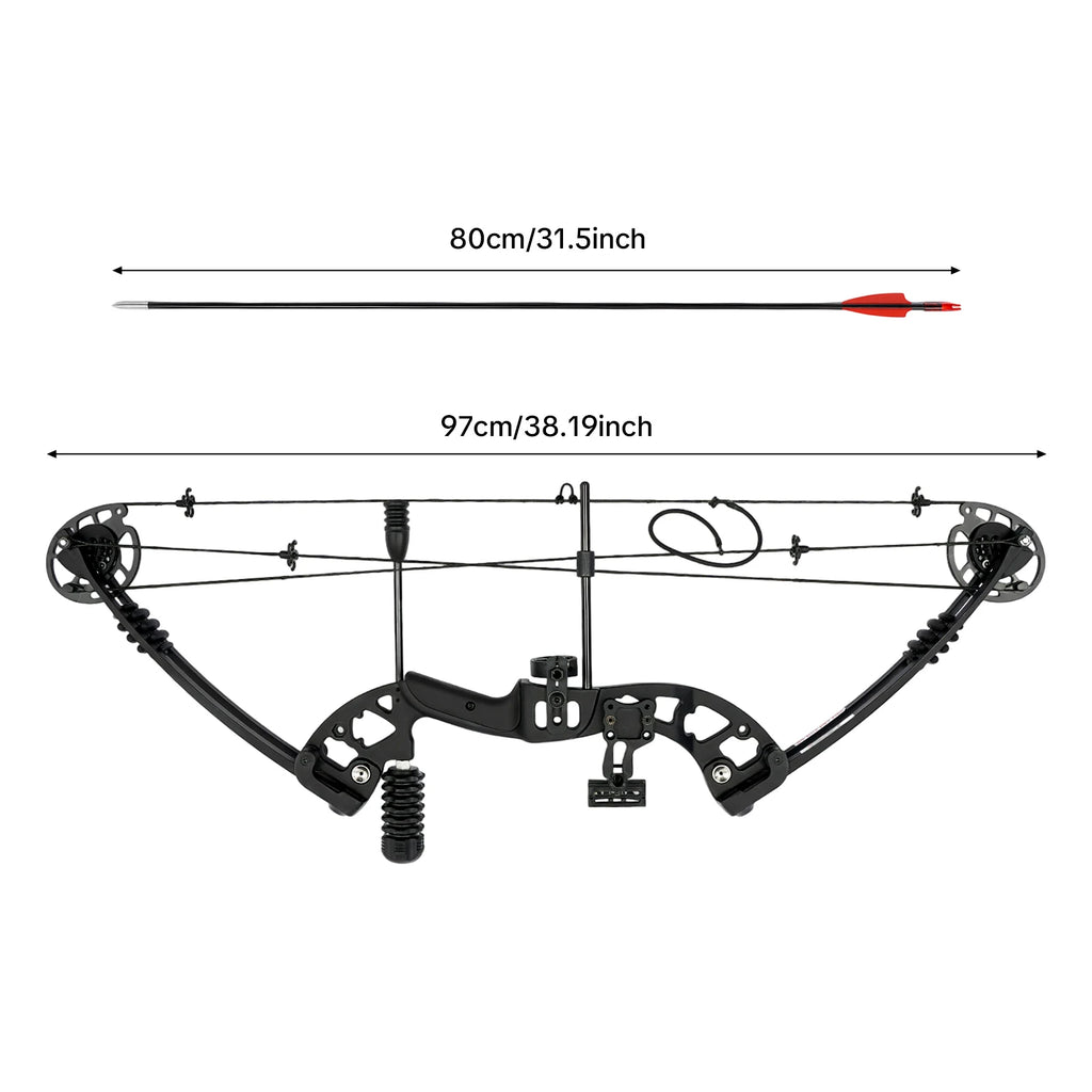 Compound Bow, Right Hand, Hunting Kit: 3 Pin Lighted Sight