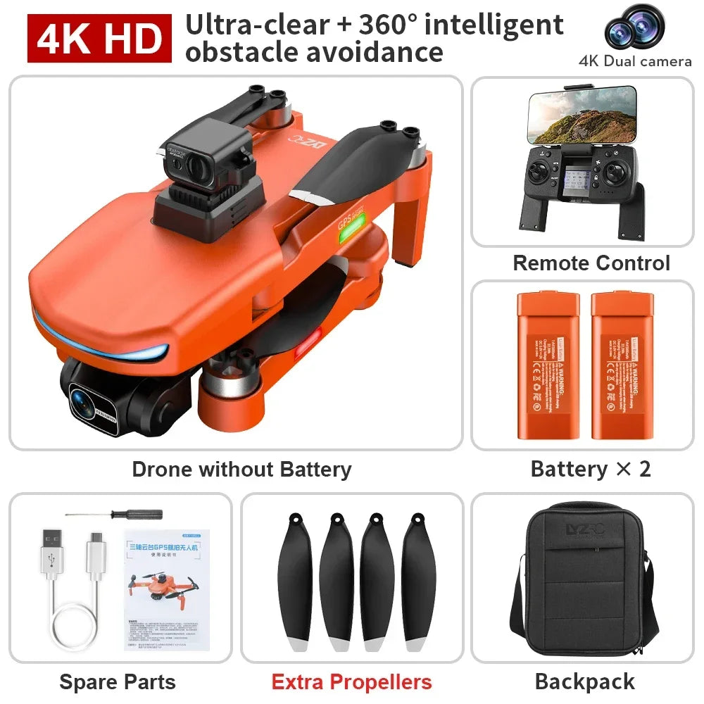 Professional Drone with 4K HD Camera & GPS Return-Home - Aerial Photography Quadcopter