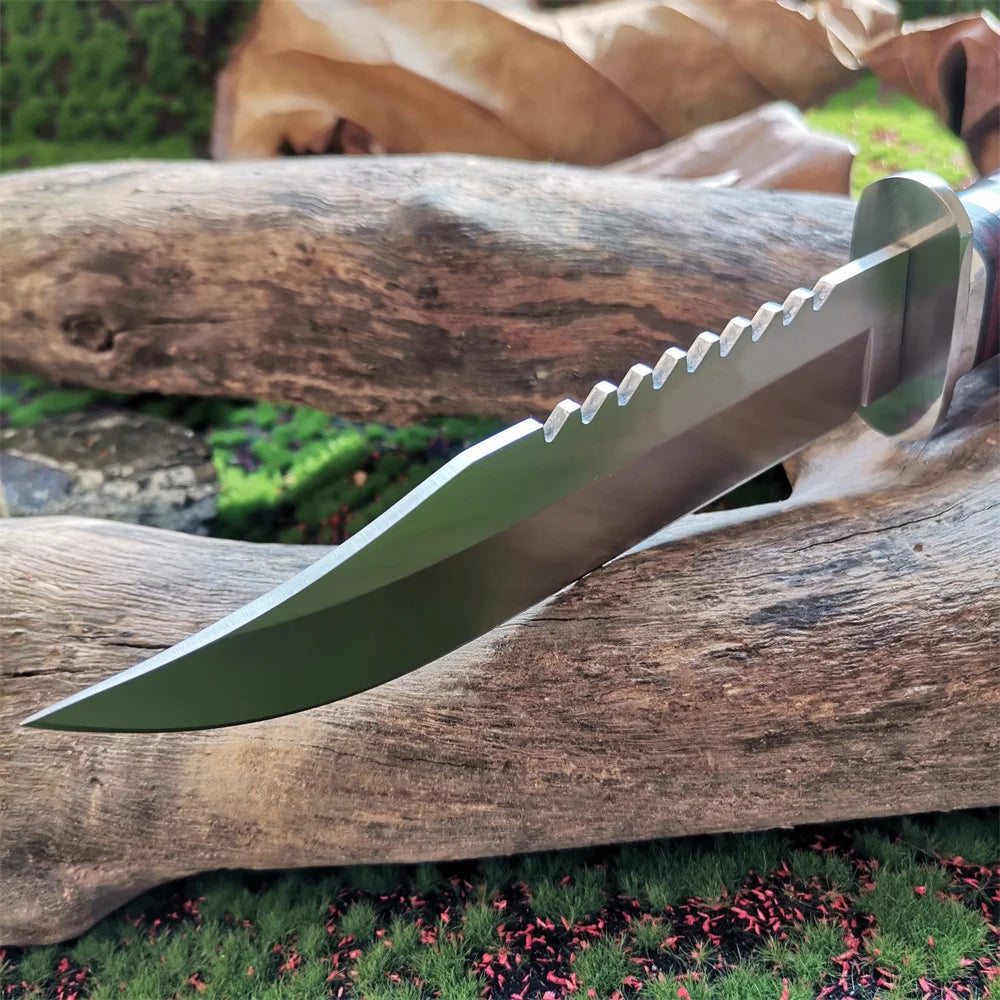 High-Quality Steel Blade Hunting Knife with Wooden Handle