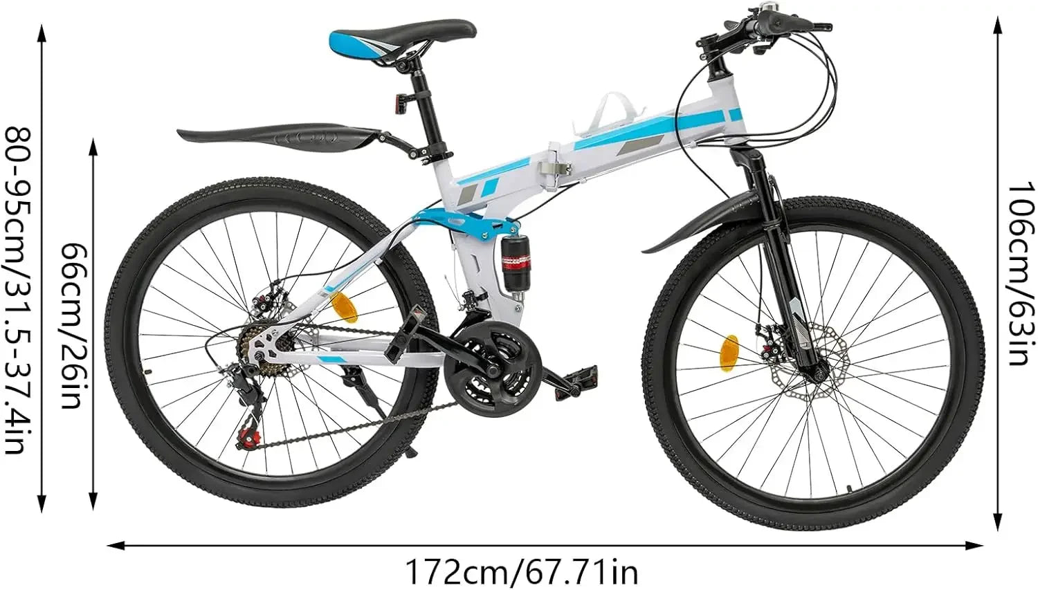 Foldable 26" Mountain Bike, 21 Speed
