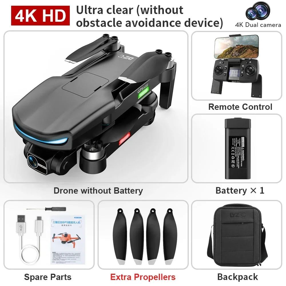Professional Drone with 4K HD Camera & GPS Return-Home - Aerial Photography Quadcopter