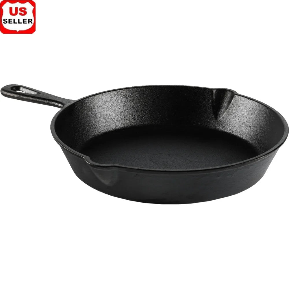Pre-Seasoned Cast Iron Skillet 10.5 Inch Campfire Safe