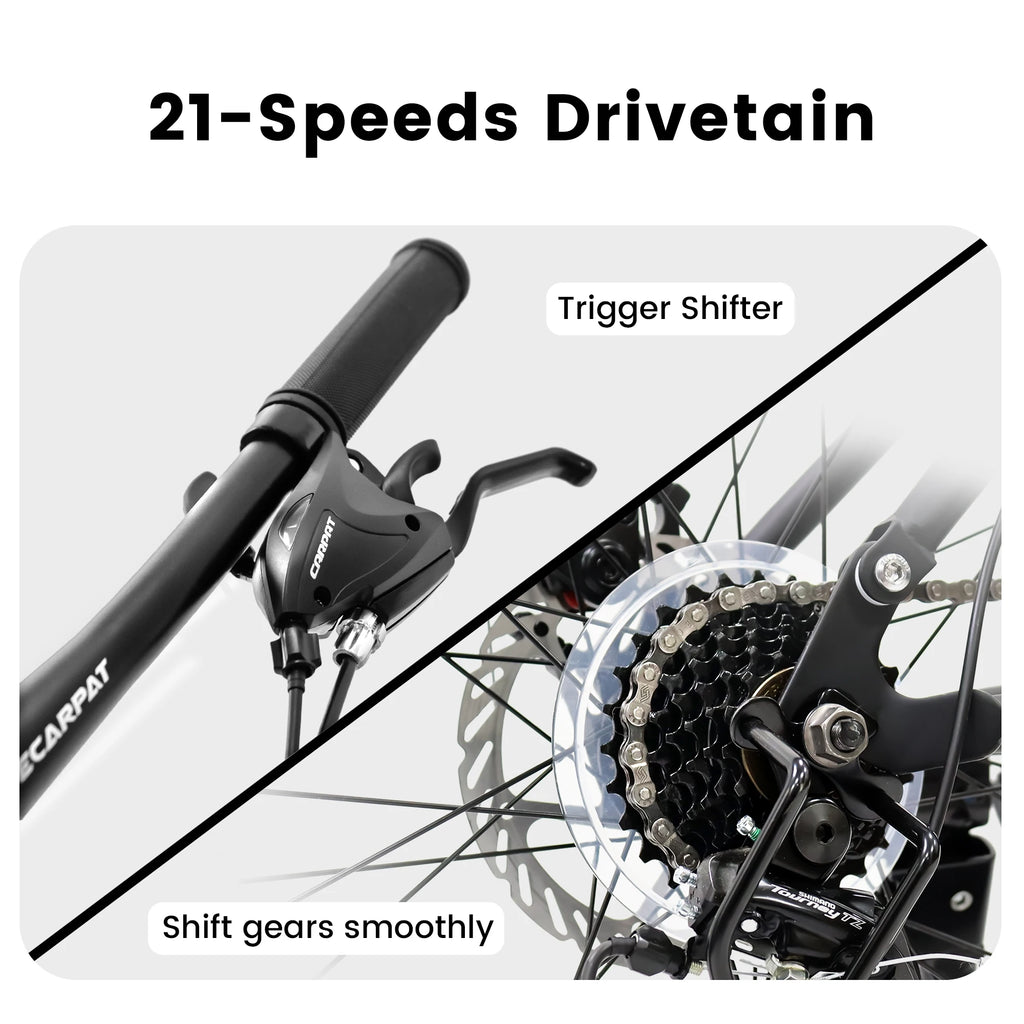 Dual Full Suspension Mountain Bike 24/26/27.5 Inch, 21-Speed