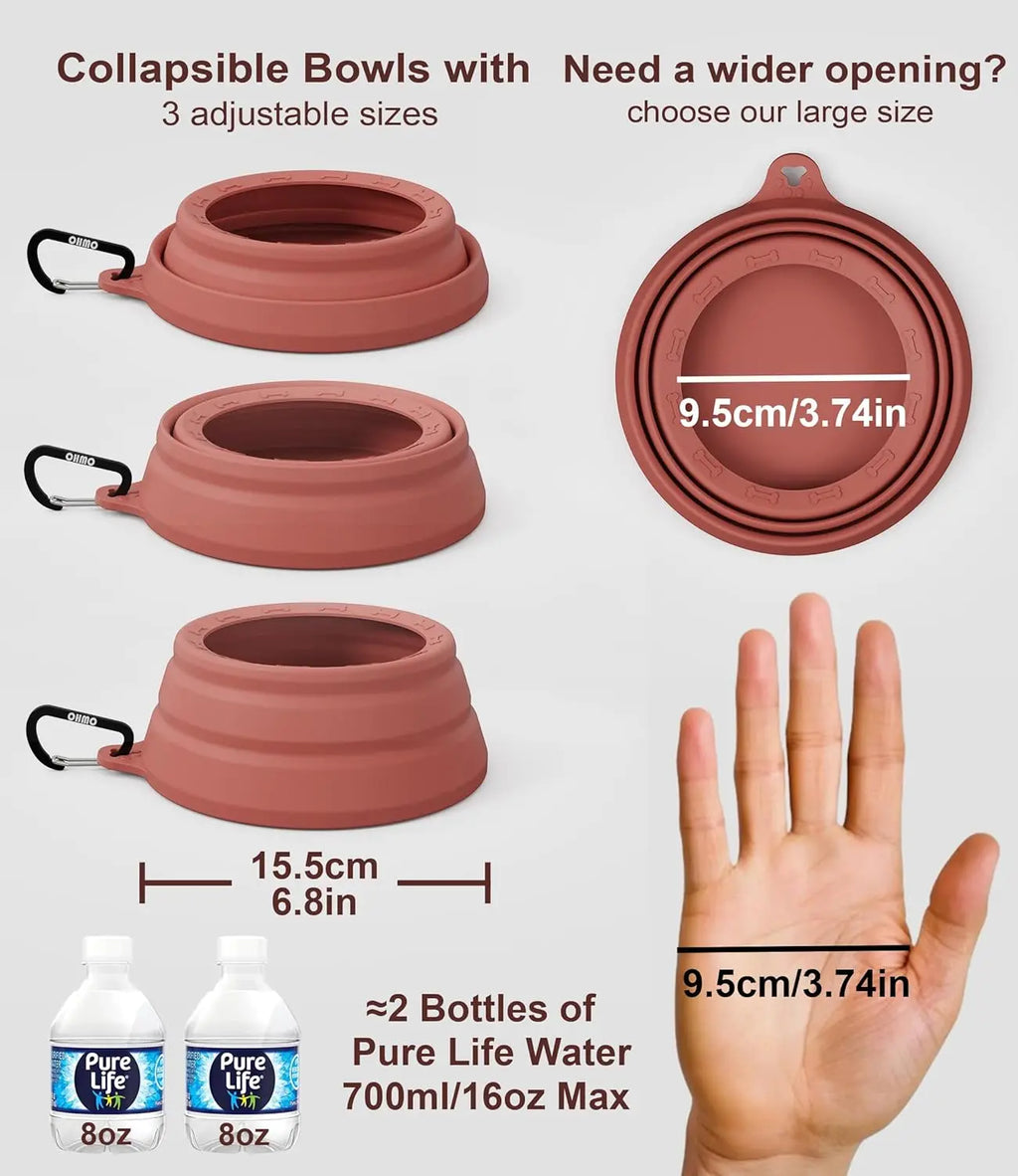 Collapsible Pet Travel Bowl, Spill-Proof Design
