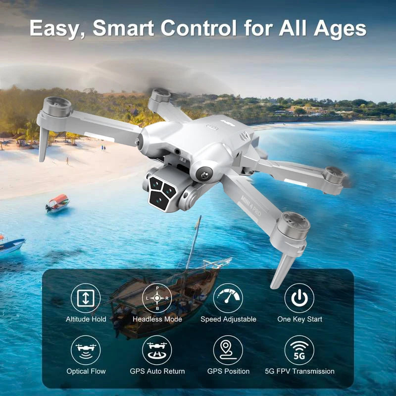 8K Camera Drone with GPS Auto-Return - 2km Range Brushless Motor