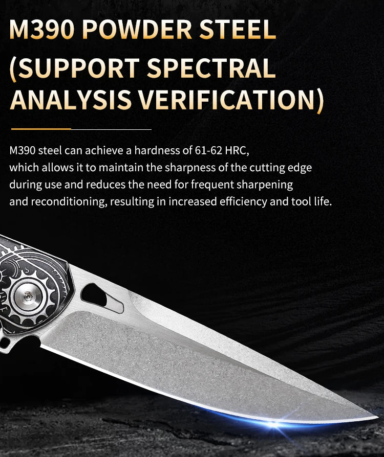 High Quality Handmade M390 Steel Folding Pocket Knife