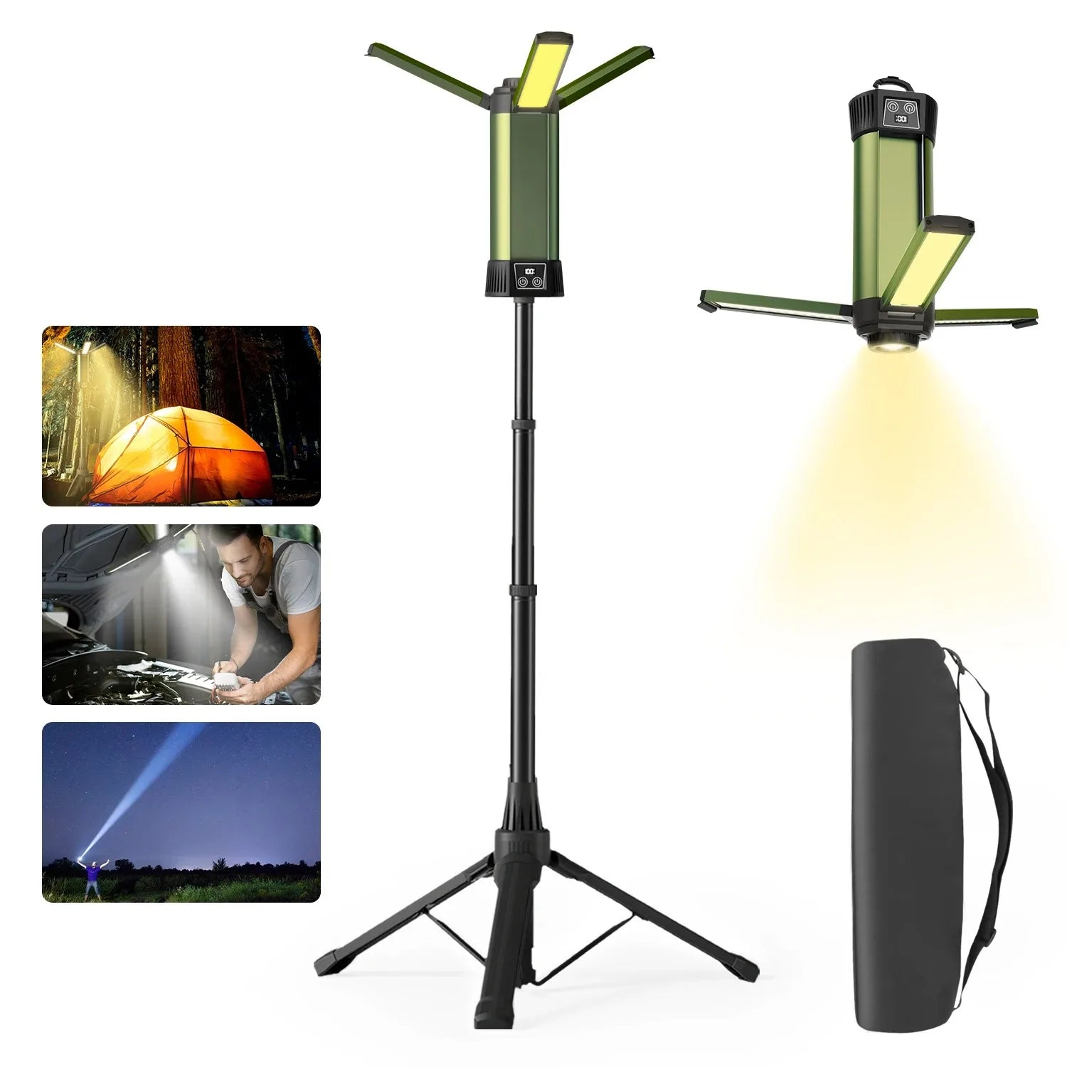 6000mAh LED Outdoor Camp Light, Adjustable, Dimmable