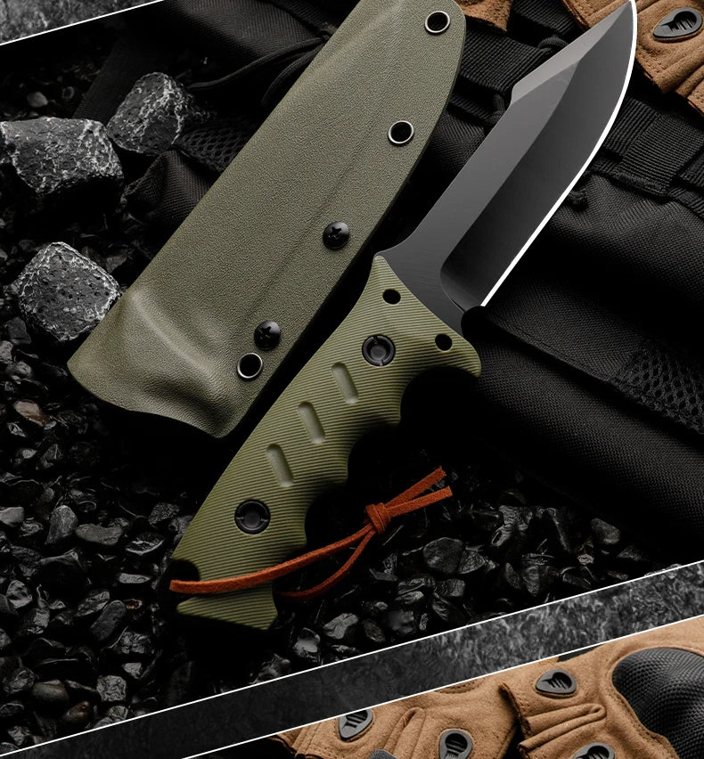 High-quality 440C steel fixed blade, straight outdoor knife