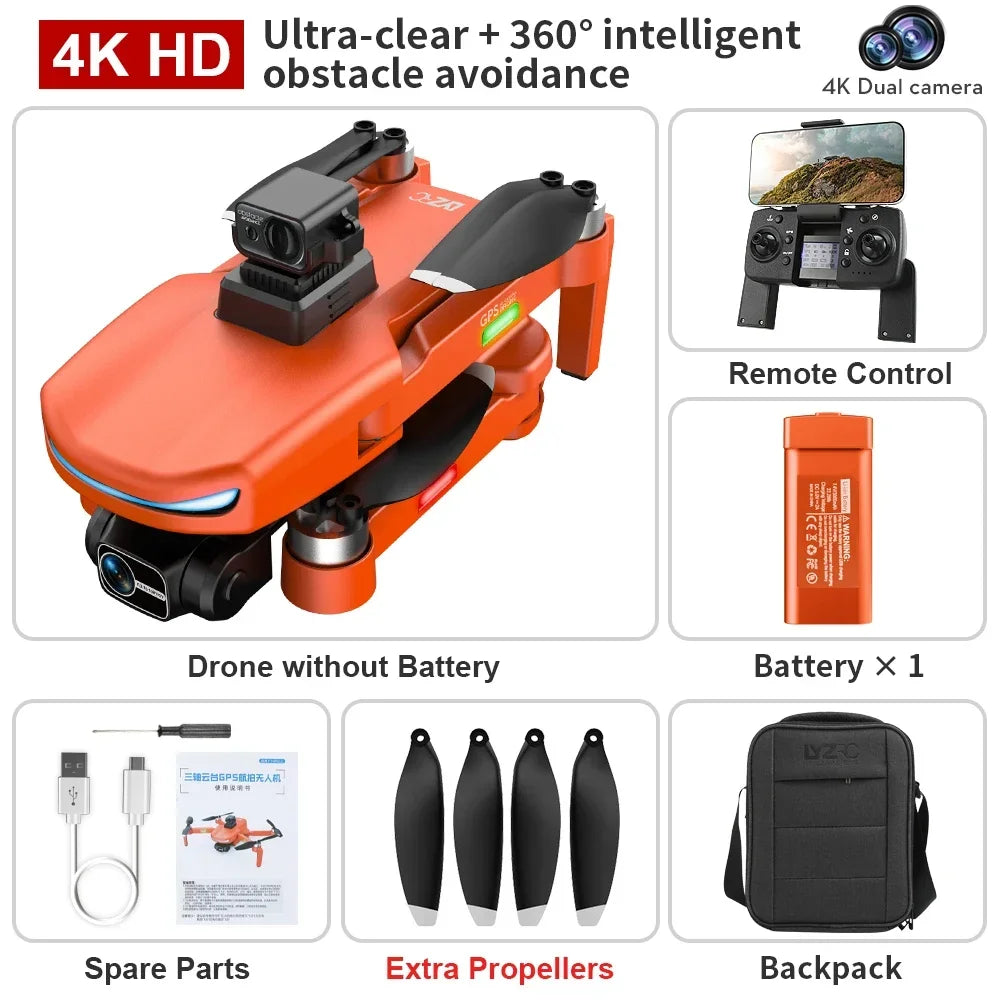 Professional Drone with 4K HD Camera & GPS Return-Home - Aerial Photography Quadcopter