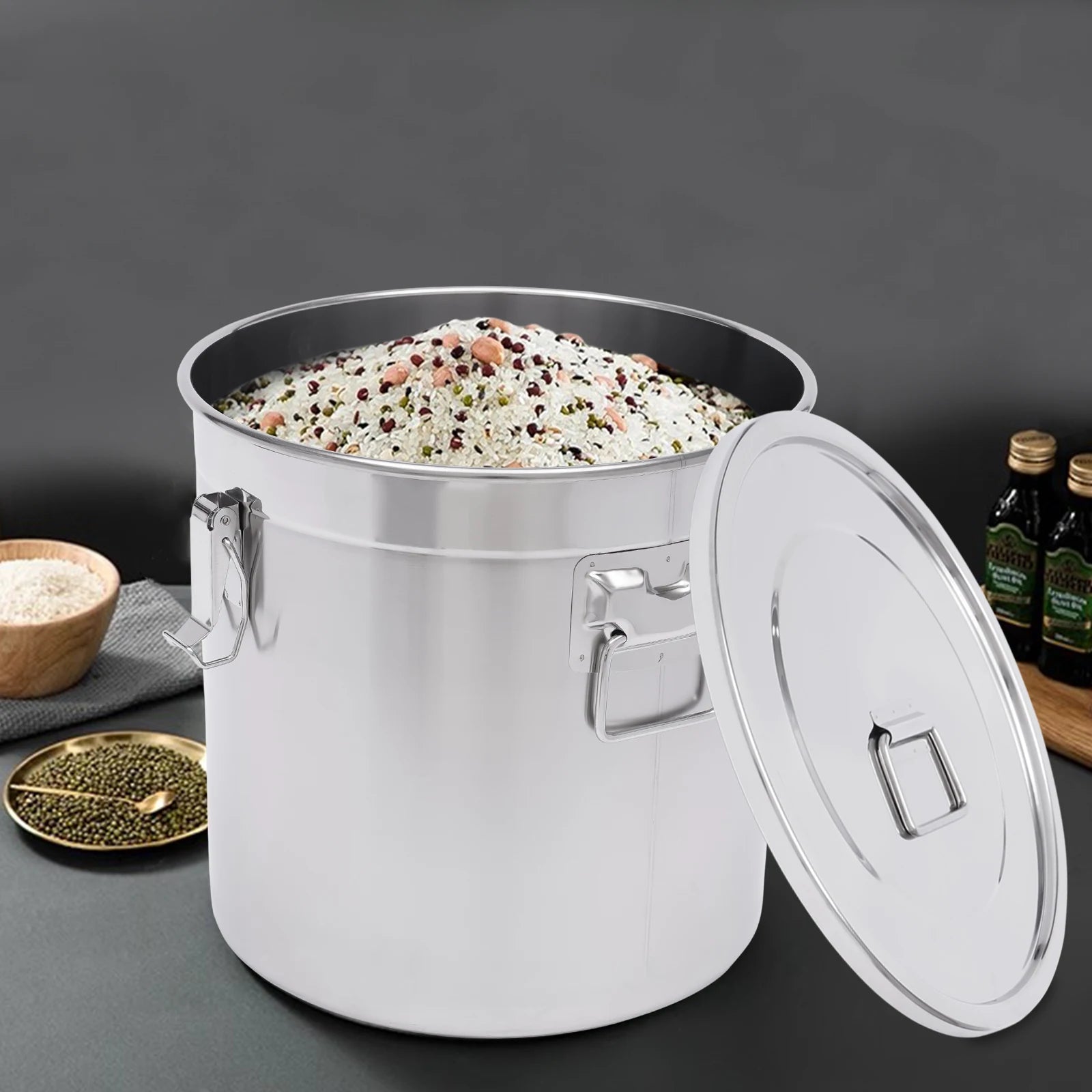 Airtight Canister Stainless Steel w/Locking Clamps