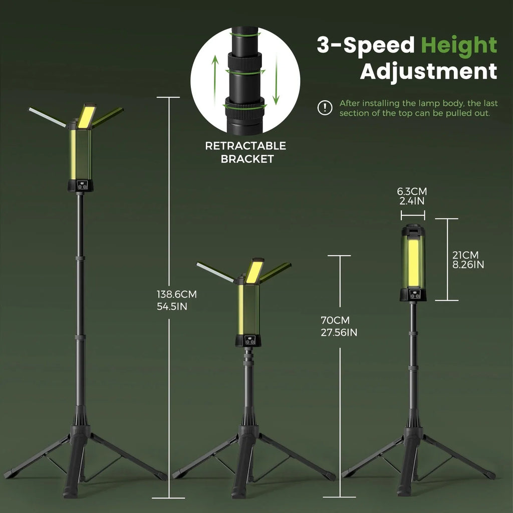 6000mAh LED Outdoor Camp Light, Adjustable, Dimmable