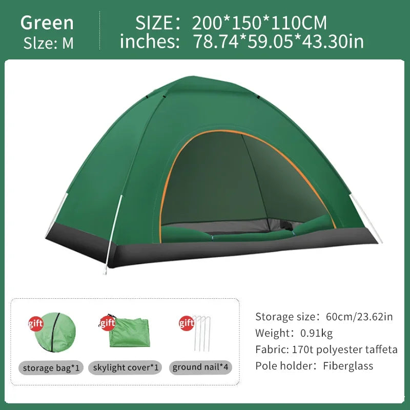 2-3Person Outdoor Pop-Up Tent Lightweight Instant Setup