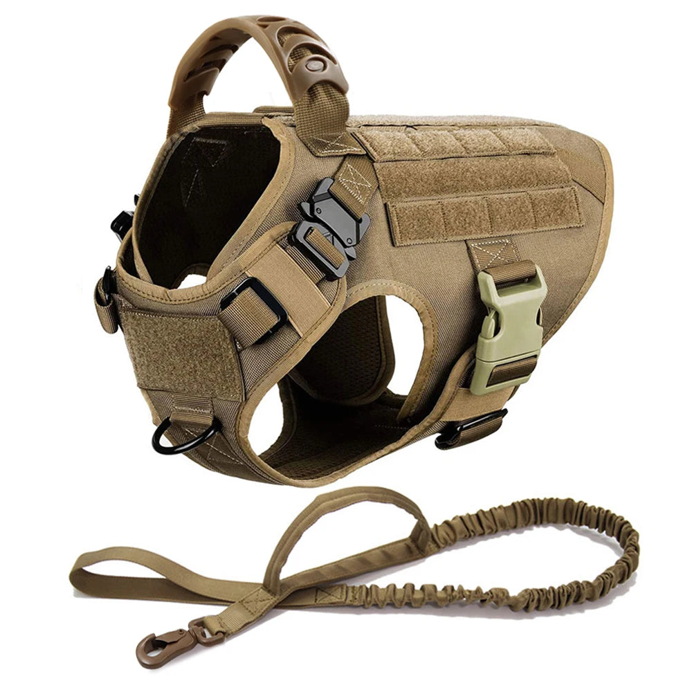 6pc Tactical Dog Harness, Collar, And Leash Set