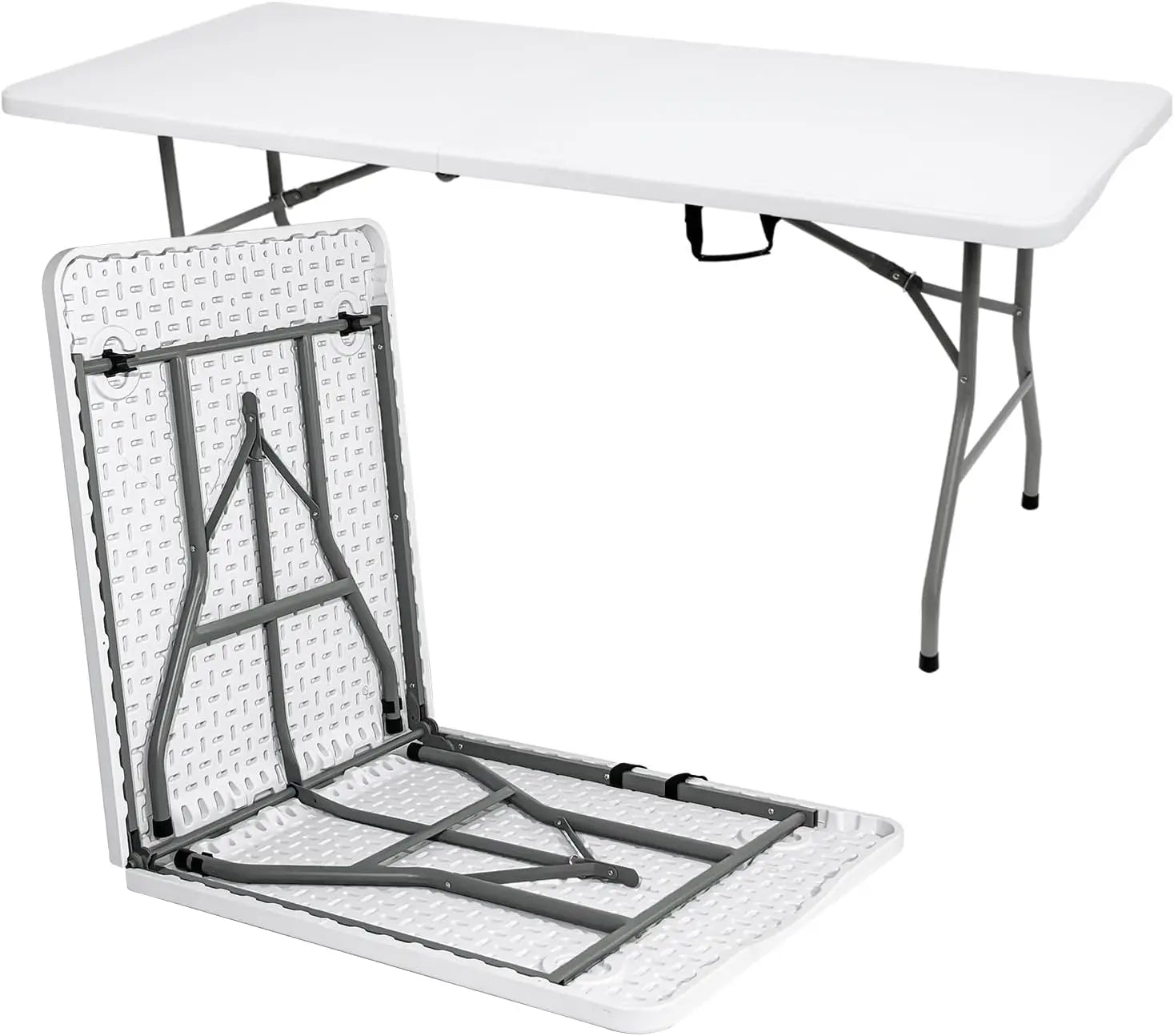 6 ft White Heavy Duty Plastic Folding Table