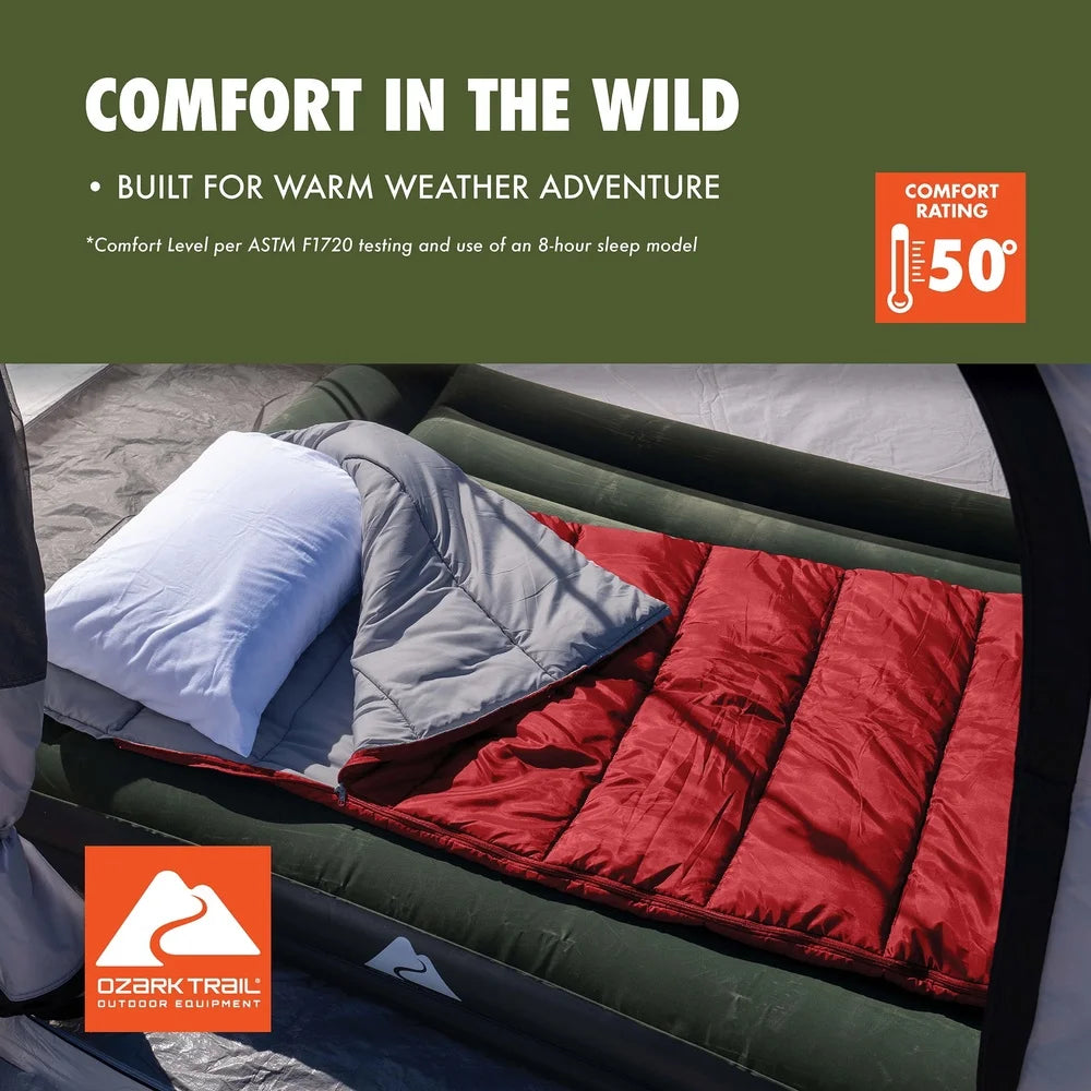 50F Warm Weather Sleeping Bag, Compact Lightweight