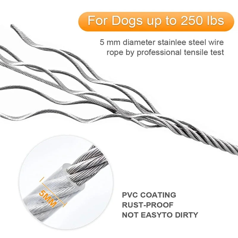 Double-headed Dog Tie Out Cable Leash