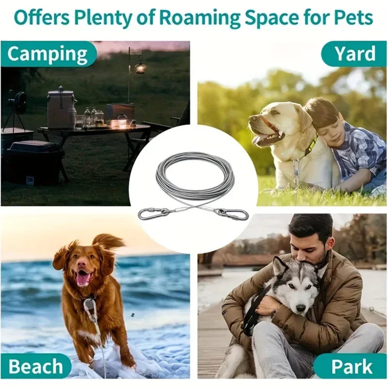 Double-headed Dog Tie Out Cable Leash