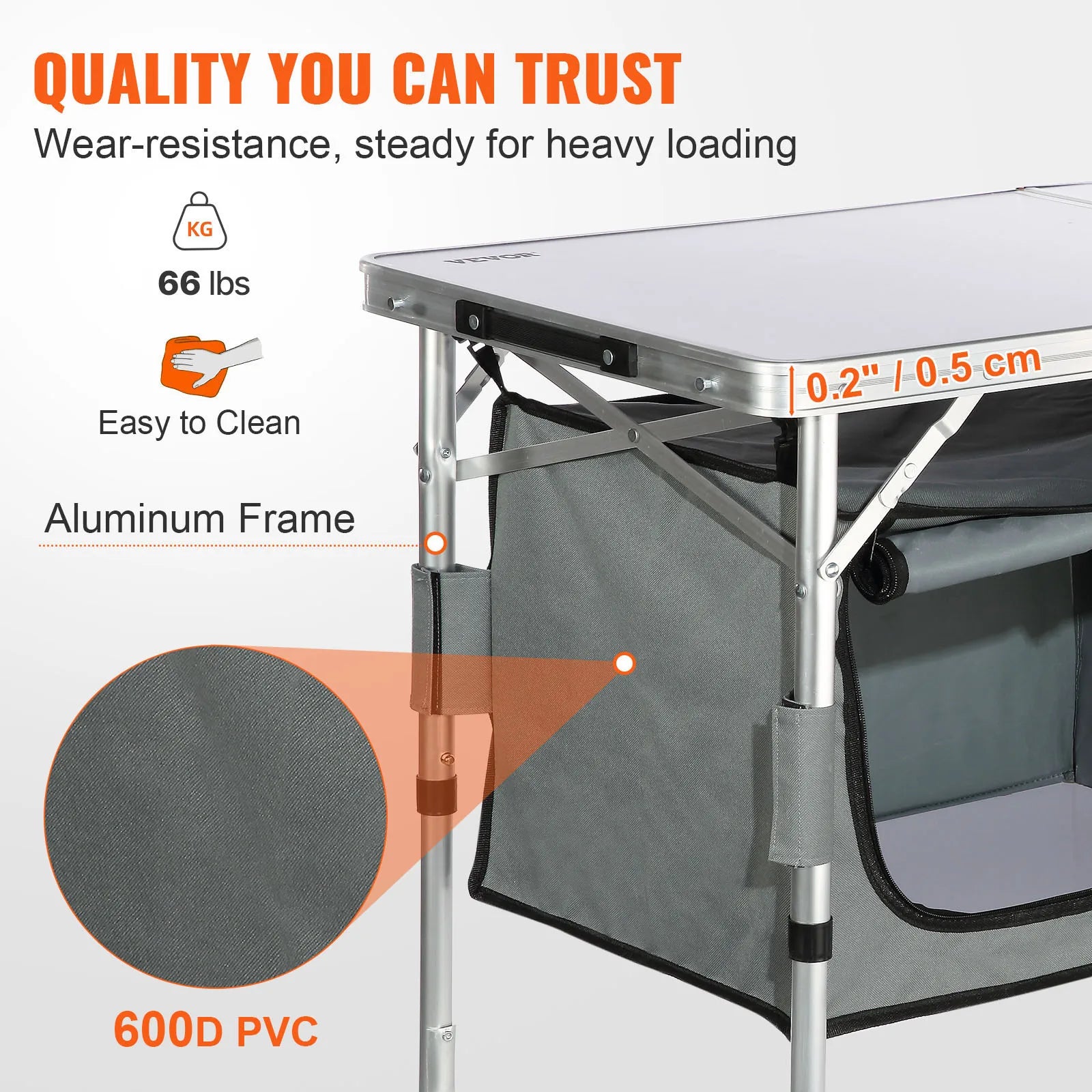 Adjustable Folding Camping Table