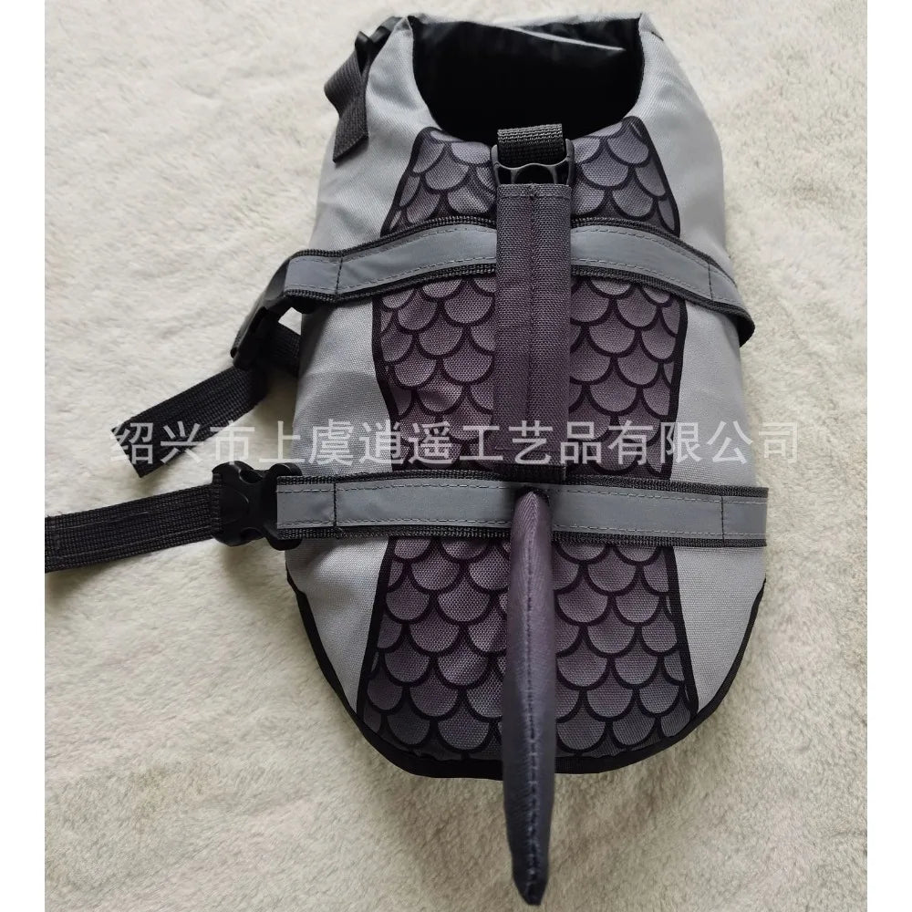 Shark Dog Life Jacket Enhanced Buoyancy for Swimming