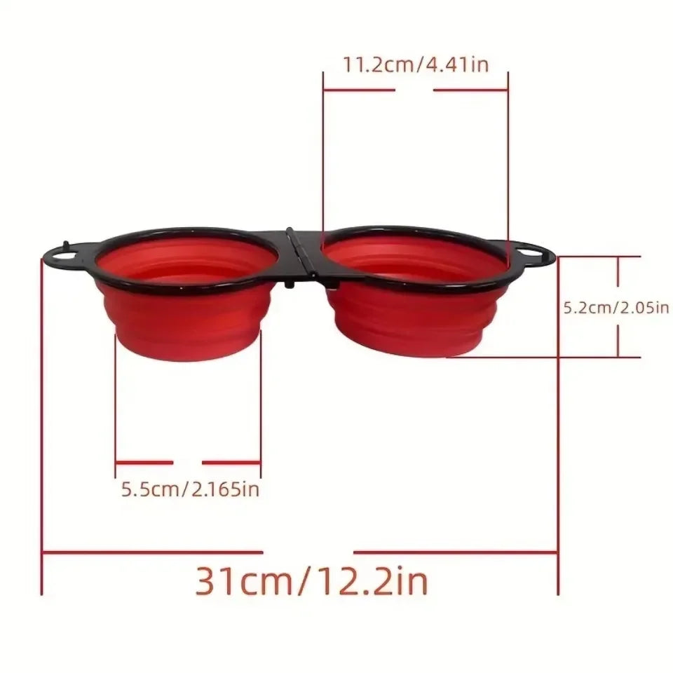 2-in-1 Foldable Dual Feeding, Drinking Bowl