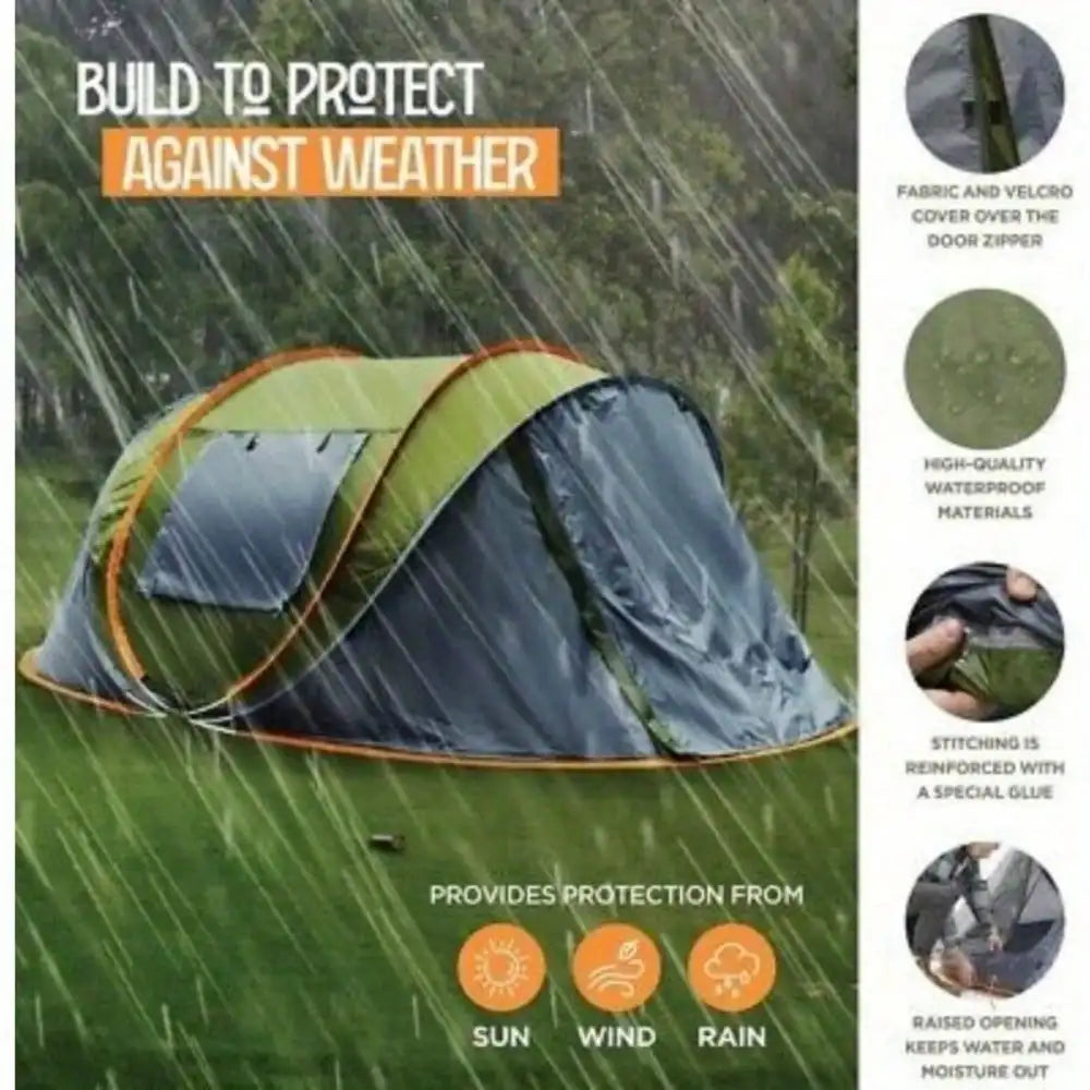2-4 Person Easy Pop-Up Tent with 2 Doors