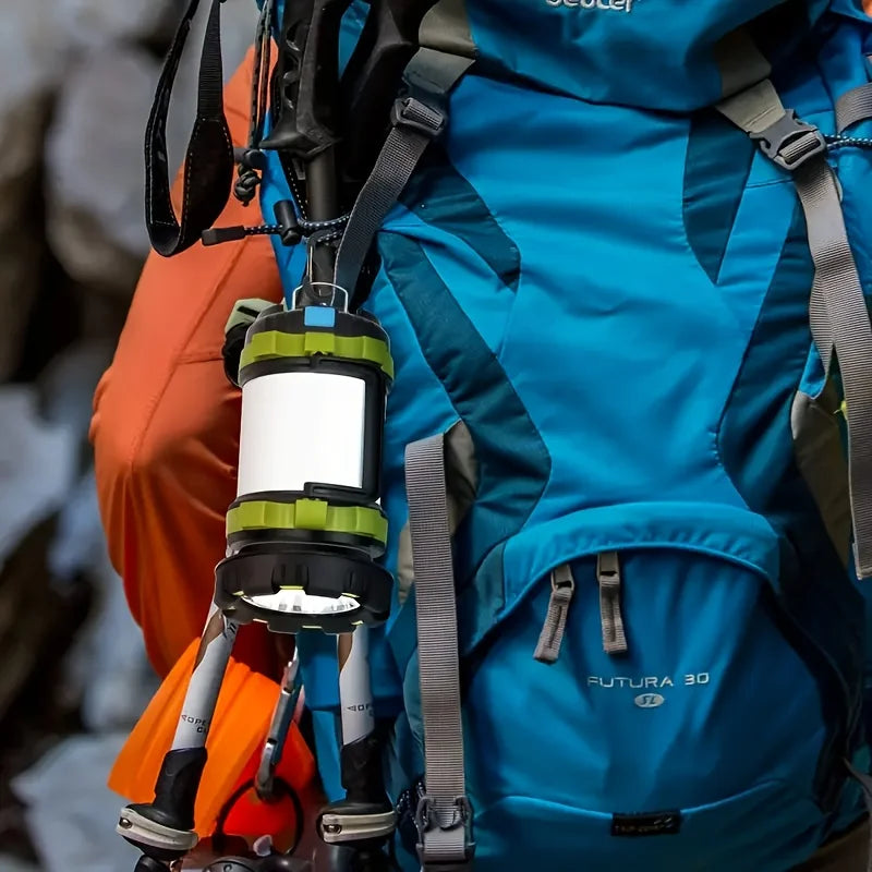 Rechargeable LED Lantern Flashlight and Power Bank - 3-in-1 Camping Light