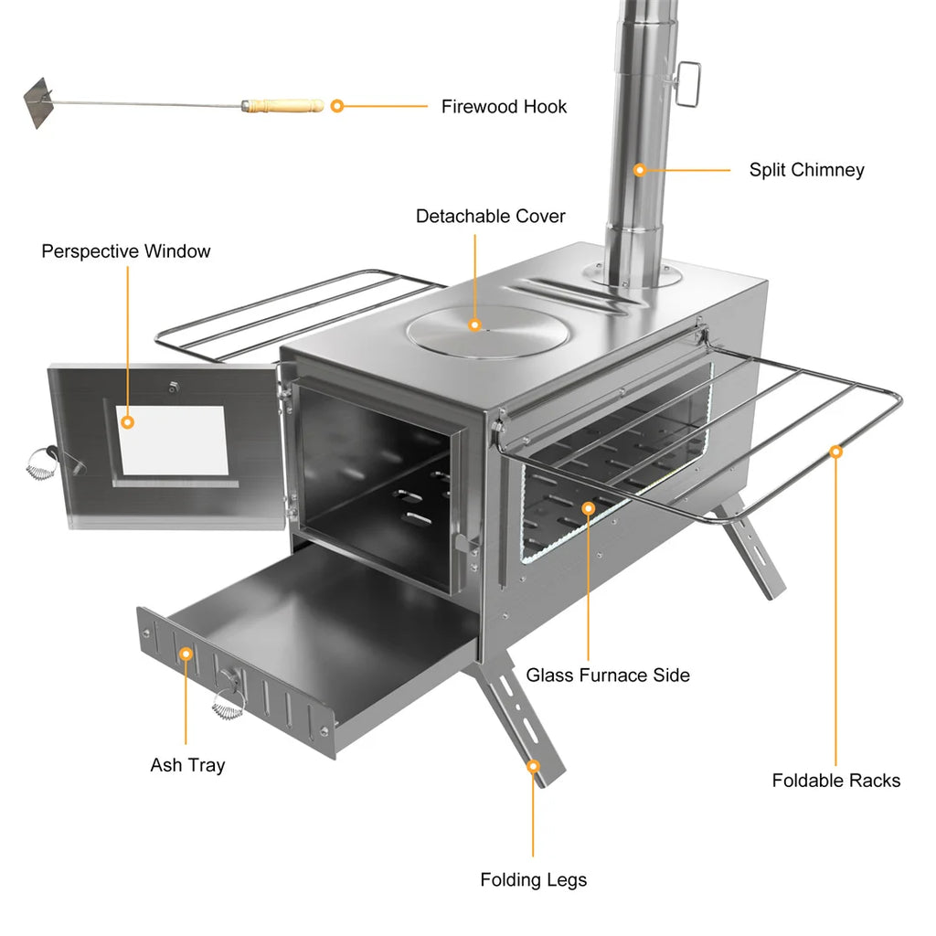 Portable Hot Tent Wood Burning Stove
