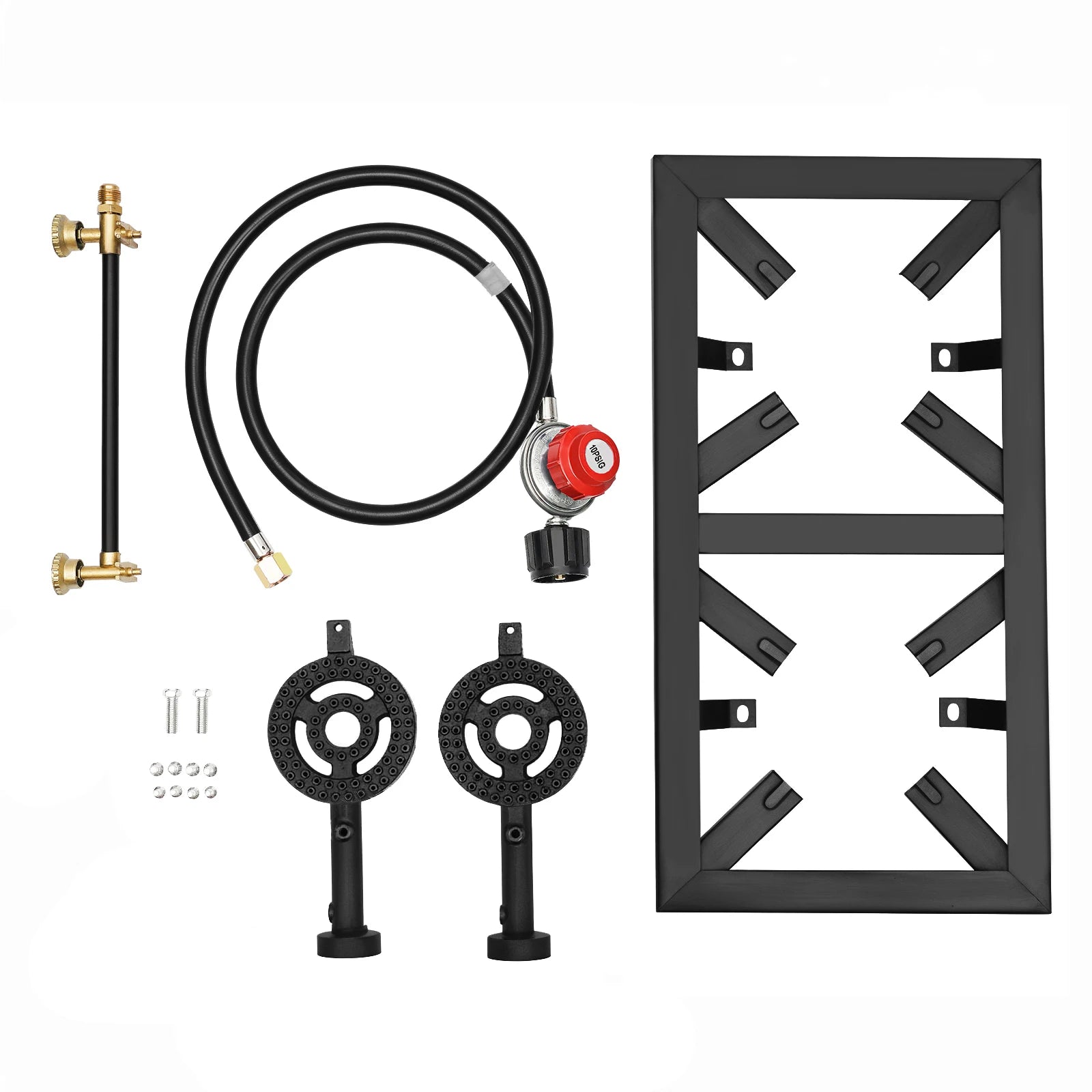 Portable 2-Burner Propane Stove with Regulator Hose