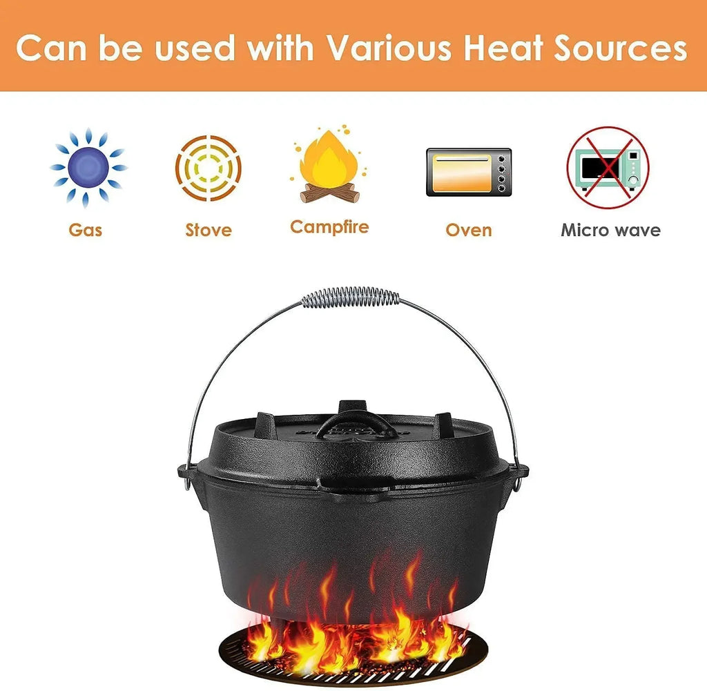 Cast Iron Dutch Oven Camping Pot