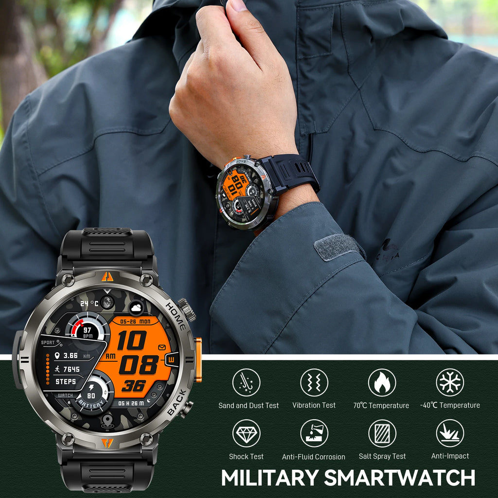 Bluetooth Multi-function Smartwatch Android iOS with Flashlight