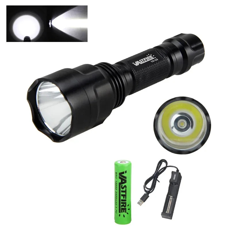 LED Flashlight White/Green/Red Tactical Hunting Rifle Lantern