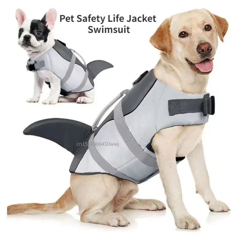 Shark Dog Life Jacket Enhanced Buoyancy for Swimming
