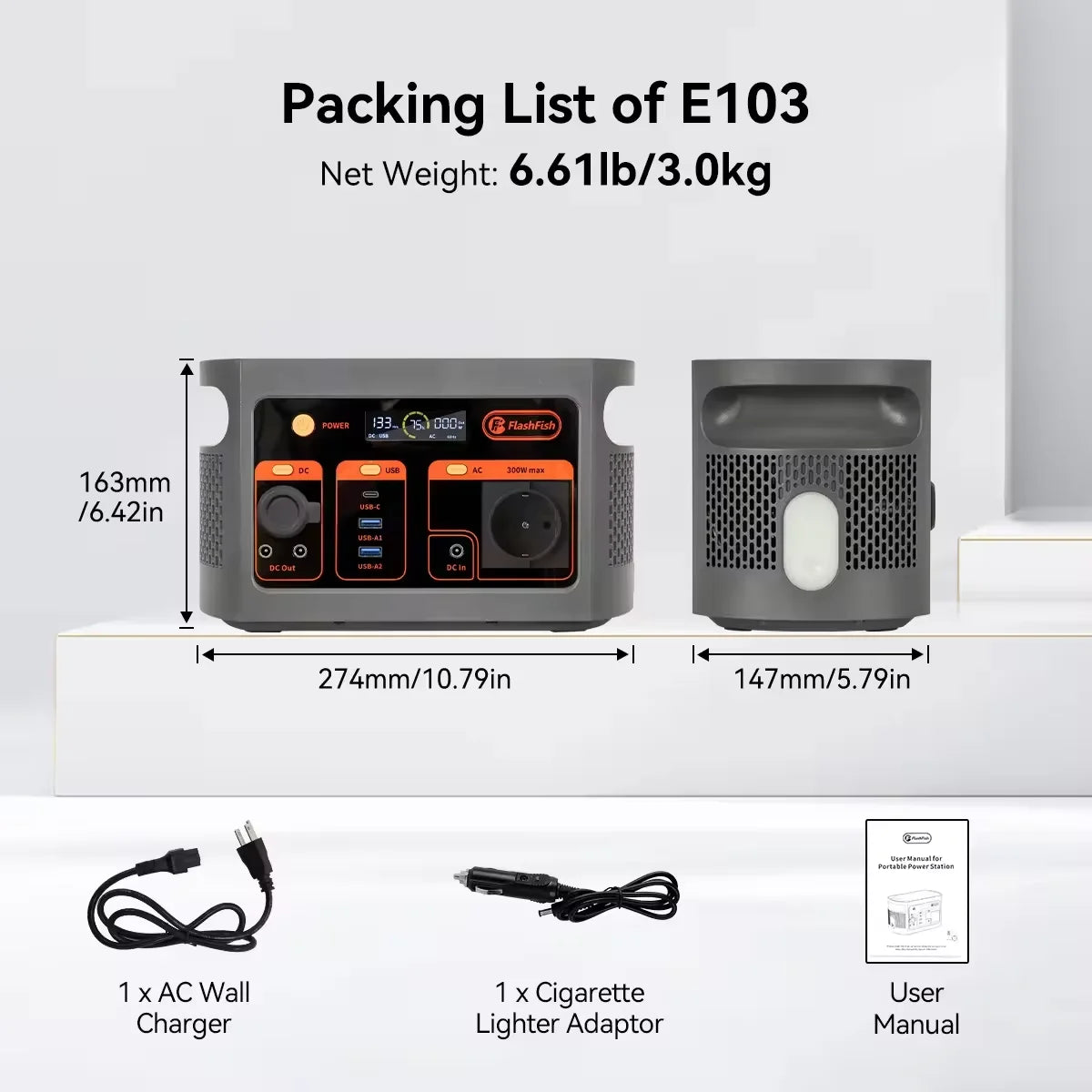 Portable Power Station Solar Generator 179.2Wh Battery