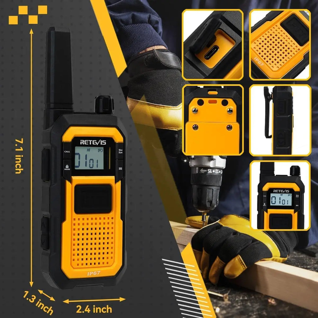 Waterproof Walkie Talkies, Heavy Duty Two Way Radios