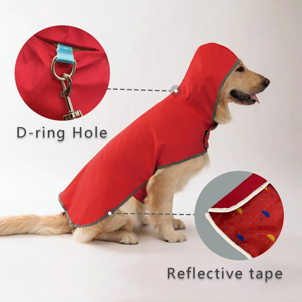 Dog Raincoat: Dual-sided Waterproof Coat with Velcro Closure