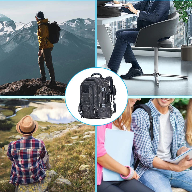 55L Tactical Backpack - Large Capacity Military Pack for Multi-Day Adventures