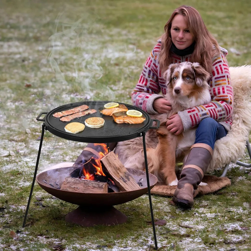 18" Campfire Cast Iron Grill, Reversible