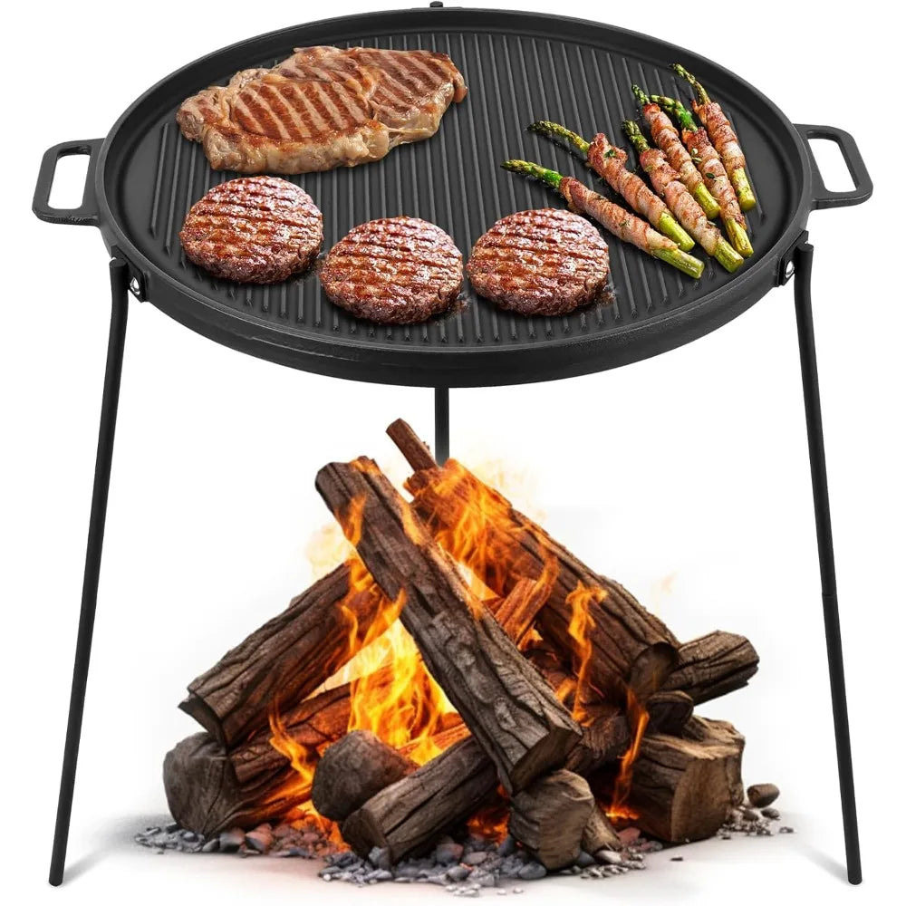 18" Campfire Cast Iron Grill, Reversible