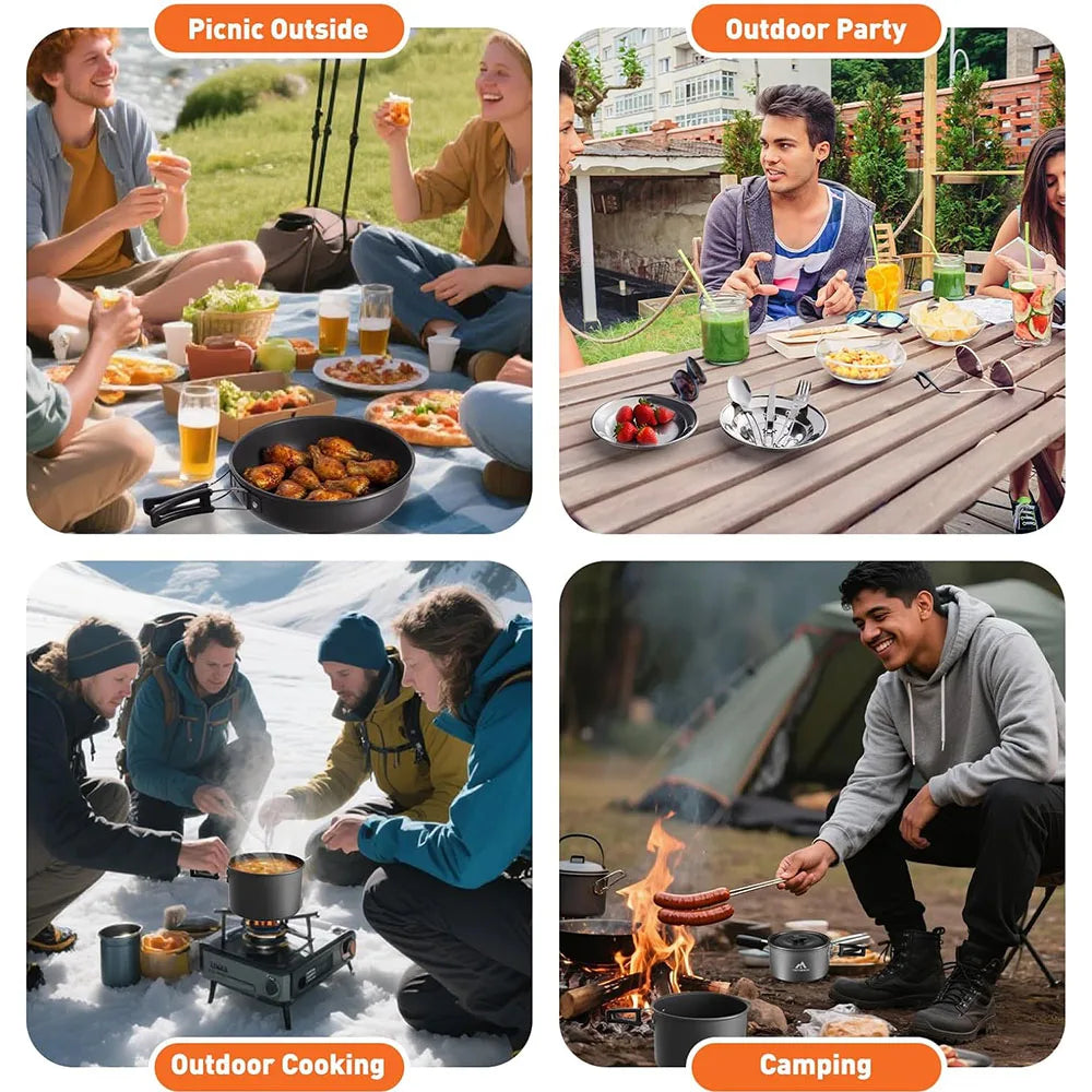 26pcs Camping Cookware Kit for 2-4 People