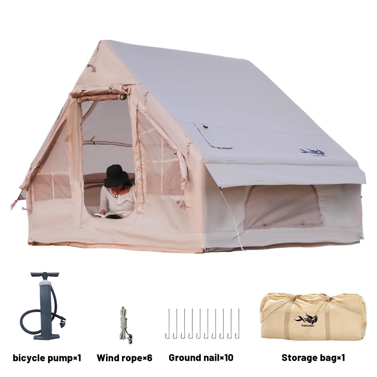 4-8 Person Inflatable Luxury Tents with Stove Plug