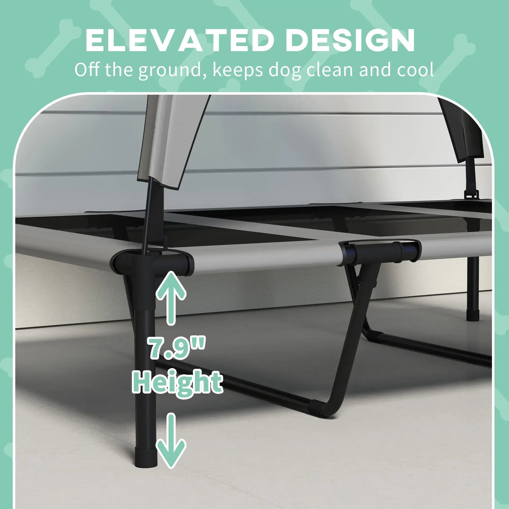 Elevated Large Dog Bed with Cooling Pad, Removable Canopy