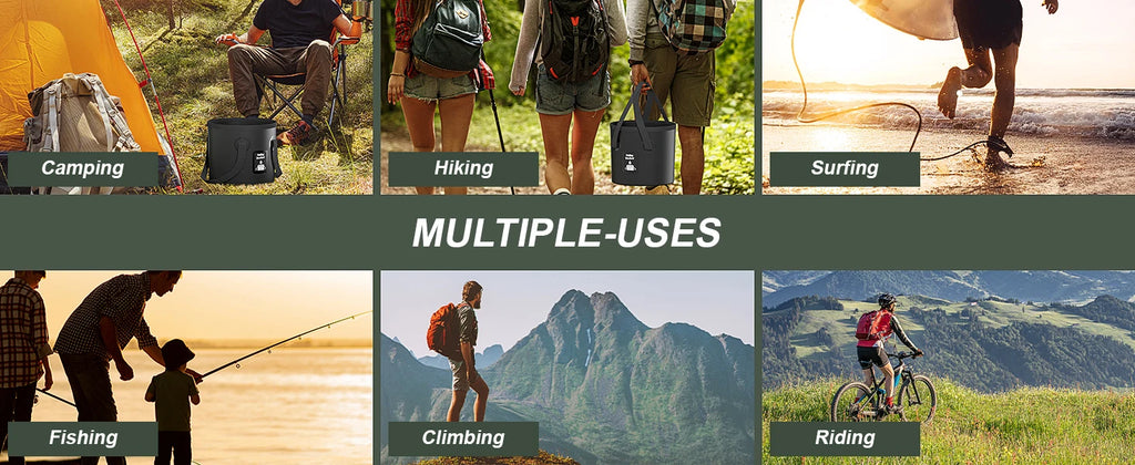 Portable Electric Heating Camping Shower with 5 Gallon Bucket