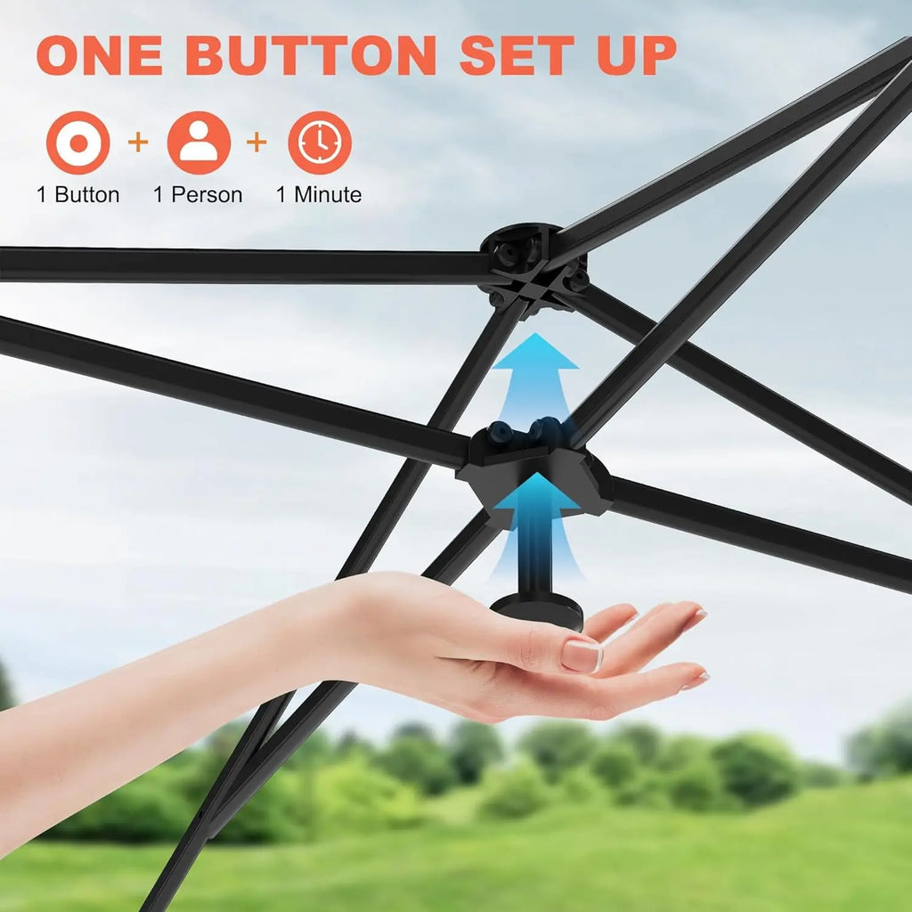 10'x10' Pop Up Canopy Tent with 3 Sidewalls