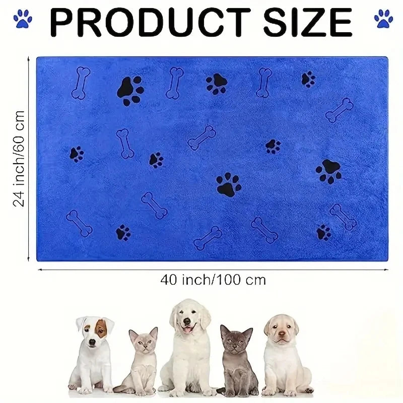 2pcs Soft Microfiber Dog Towels - Quick Dry, Absorbent