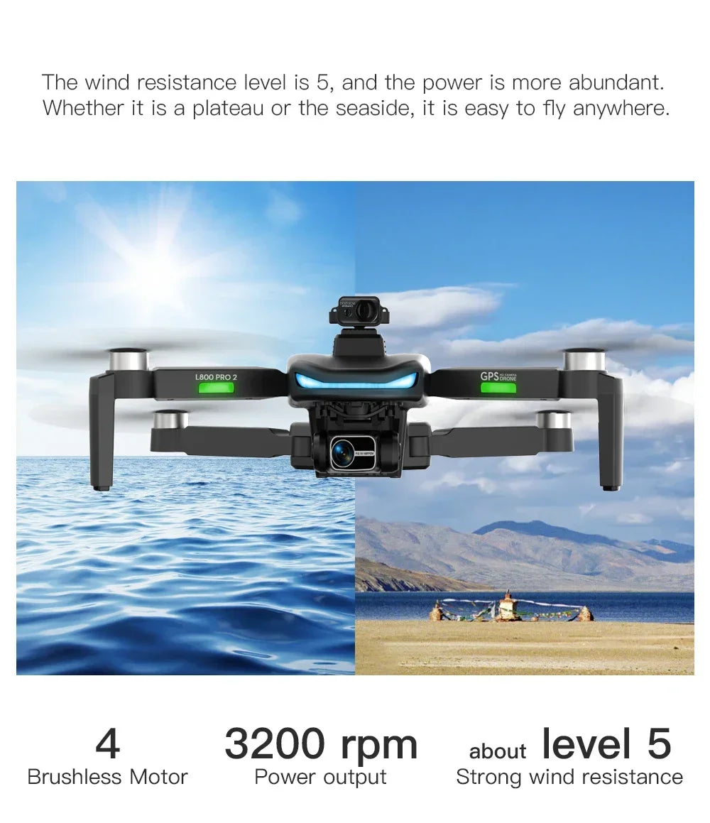 Professional Drone with 4K HD Camera & GPS Return-Home - Aerial Photography Quadcopter